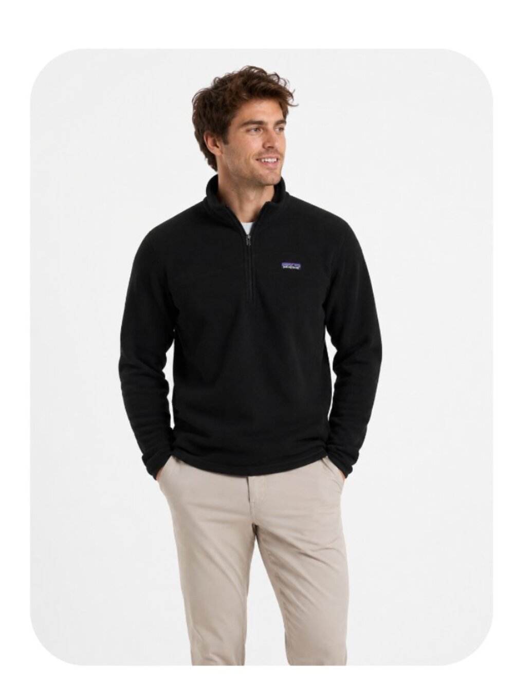 Patagonia Men’s 1/4 Zip Fleece Pullover Black Large